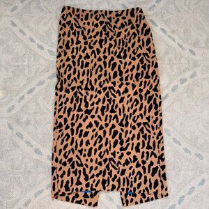 Diane Von Furstenberg Midi Pencil Skirt Slit Leopard Print  Size 8 Pristine